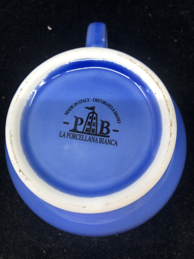 LARGE BLUE MUG W HANDLE.