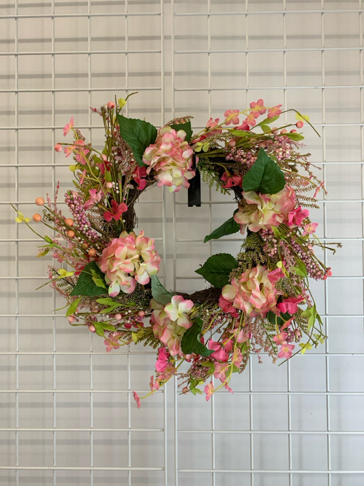 PINK FLORAL WREATH.