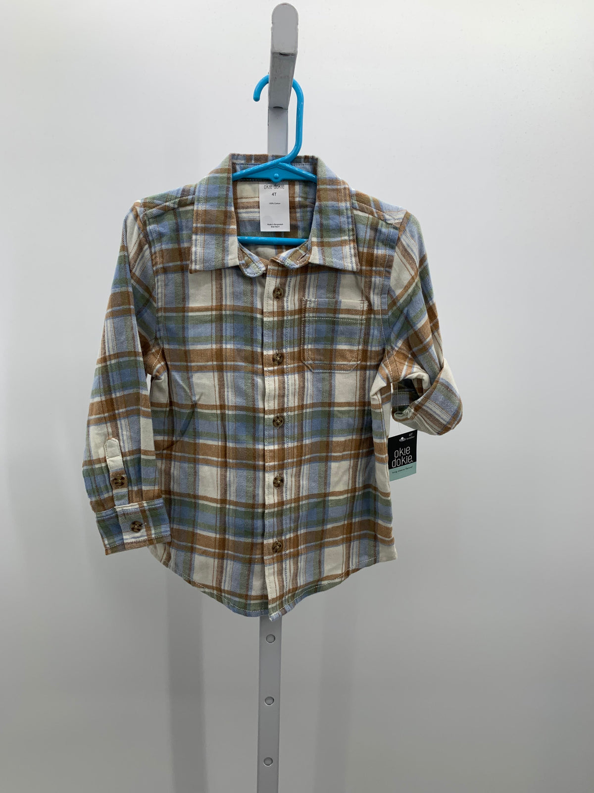 NEW PLAID BTN DOWN