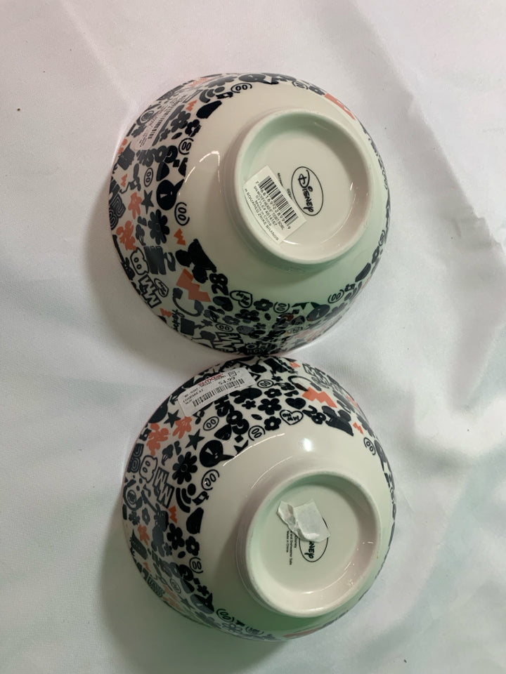 2 MICKEY MOUSE BOWLS.