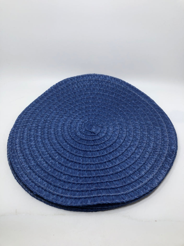 4 BLUE WOVEN PLACEMATS.