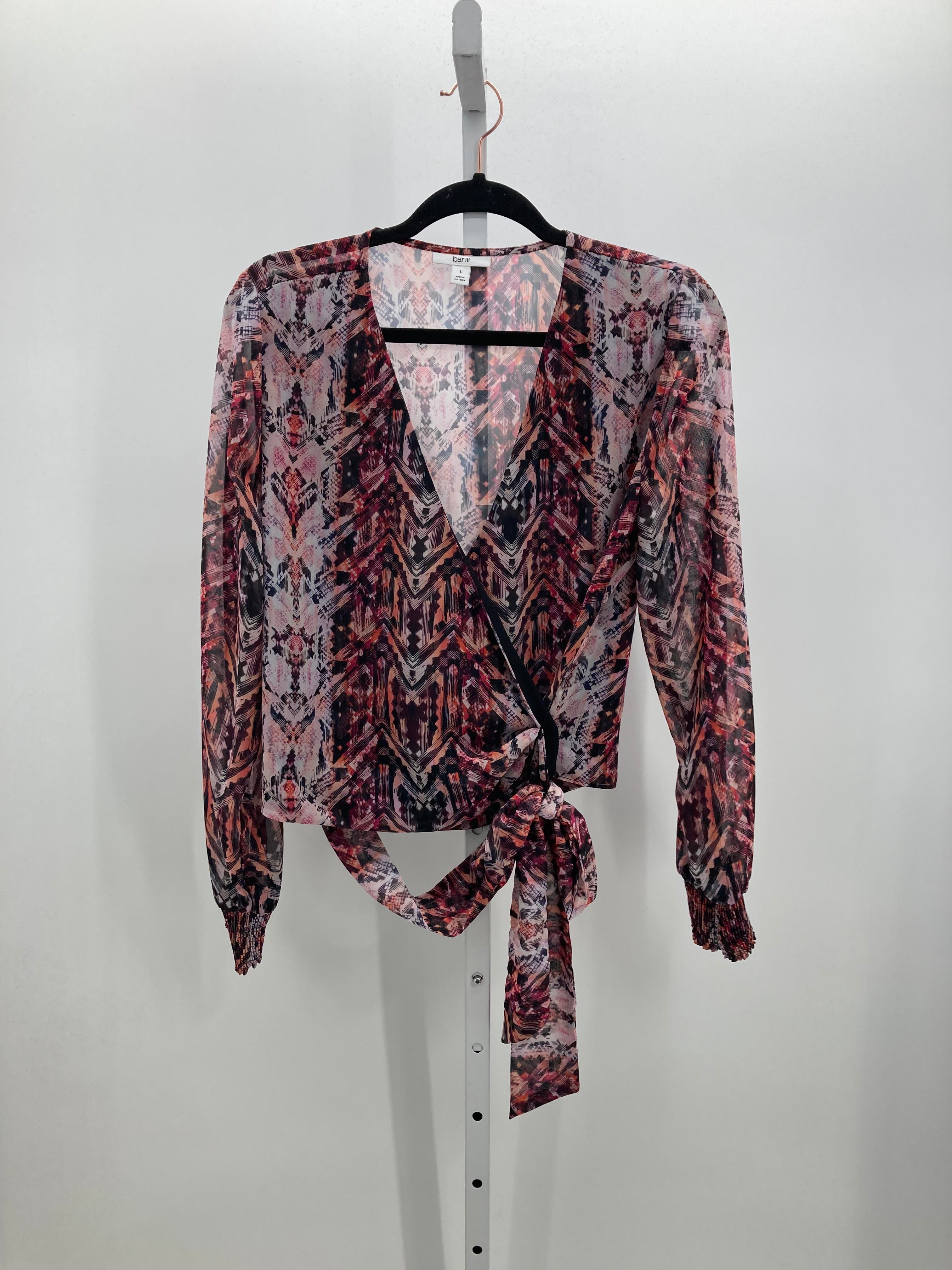 Bar III Size Large Misses Long Sleeve Shirt