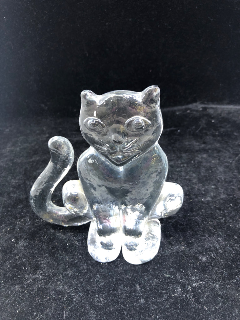 GLASS CAT DOOR STOP.
