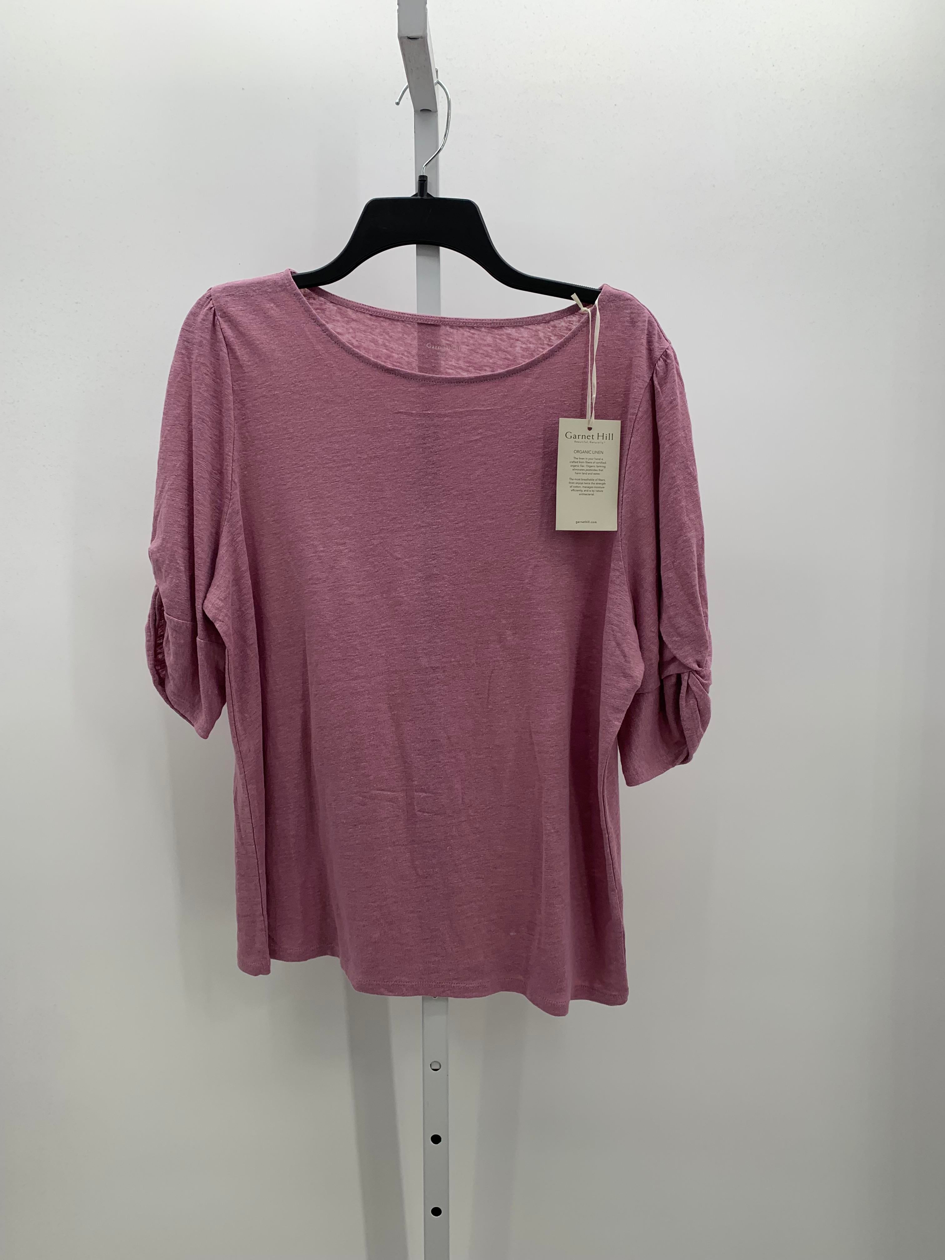 Garnet Hill Size Large Misses Short Sleeve Shirt