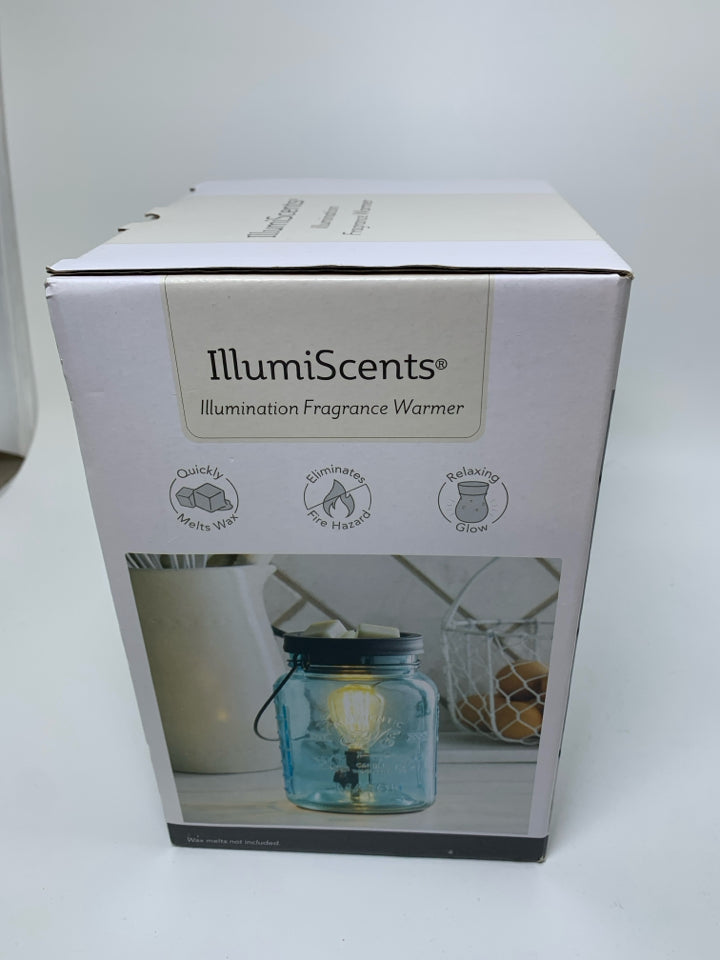 NIB BLUE MASON JAR IIIUMISCENTS.