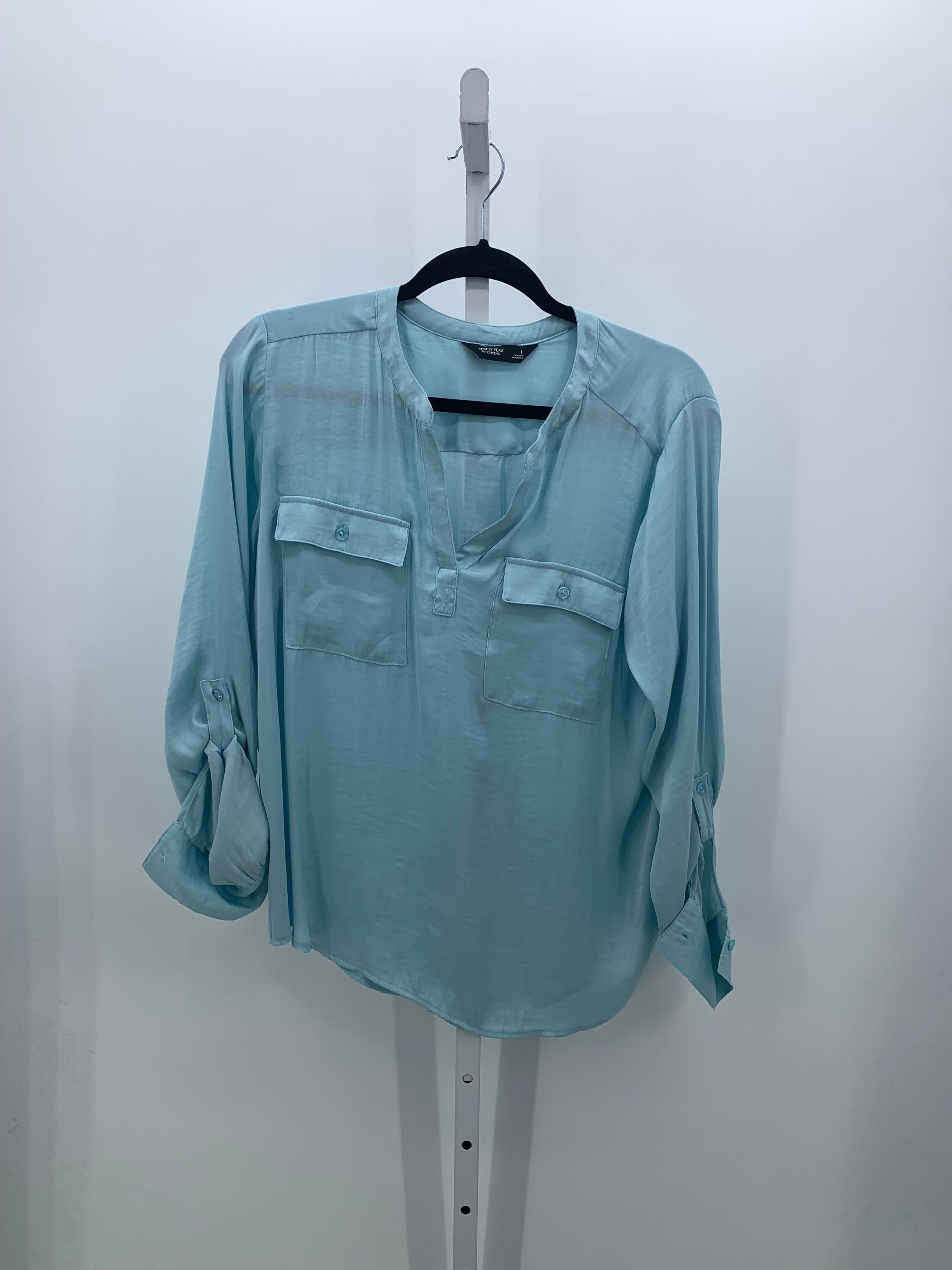 Vera Wang Size Large Misses Long Sleeve Shirt