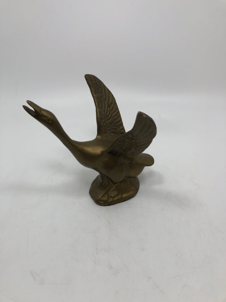 BRASS GOOSE FIGURINE.