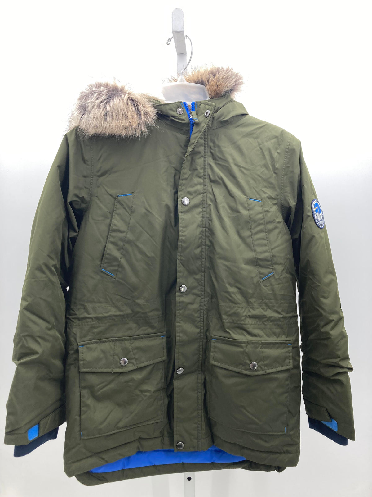 FAUX FUR HOODED ZIP UP JACKET