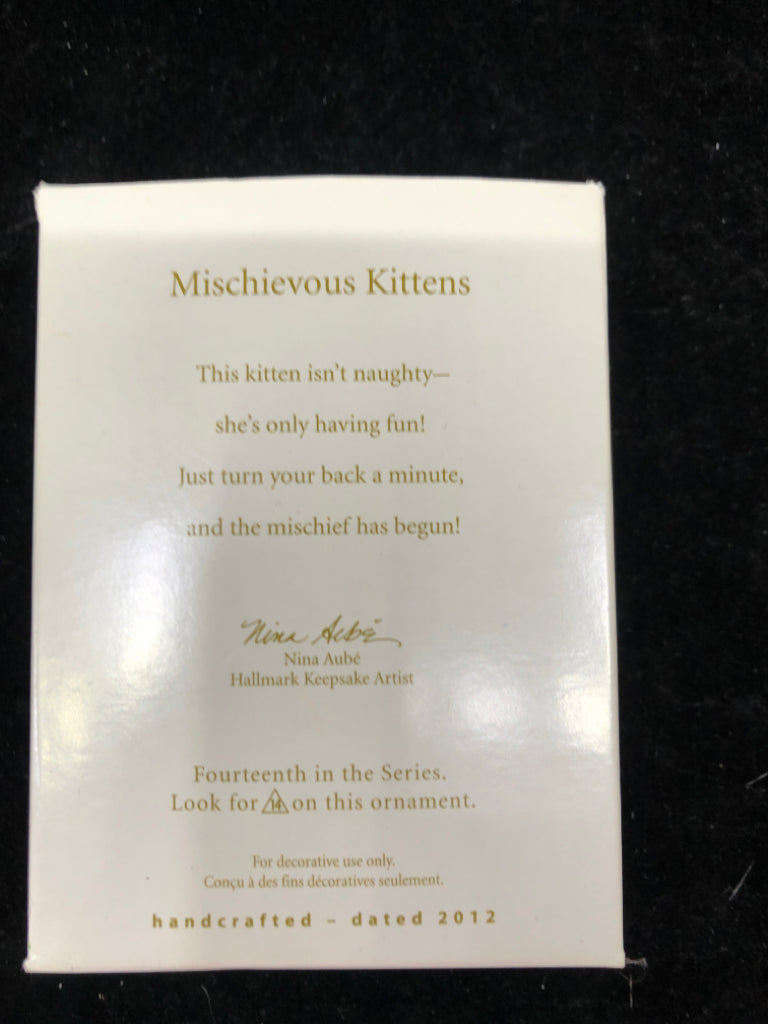 NIB MISCHIEVOUS KITTENS HALLMARK ORNAMENT.