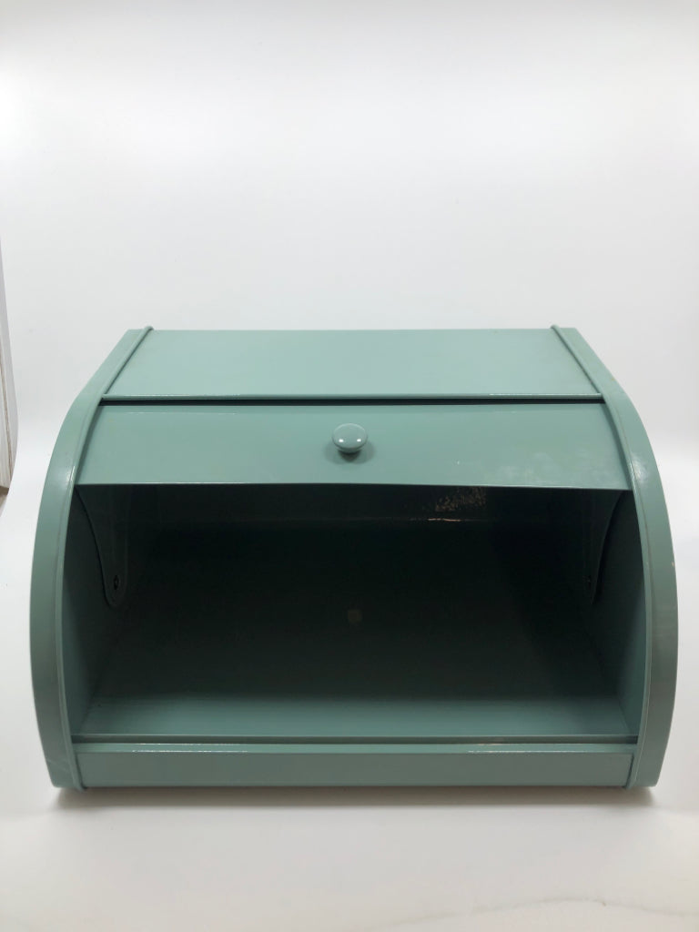 BLUE METAL BREAD BOX.