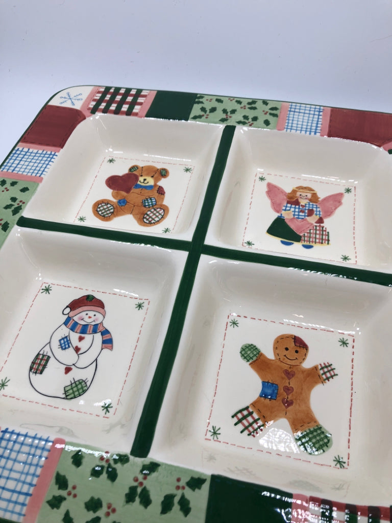 DIVIDED CHRISTMAS PLATTER.