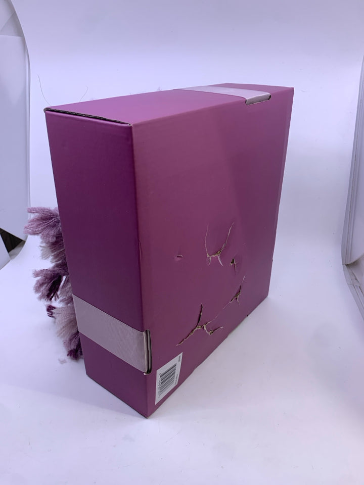 NIB PURPLE THROW CHECK.