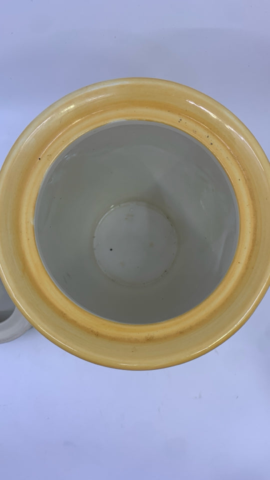 YELLOW AND GREEN COOKIE JAR.