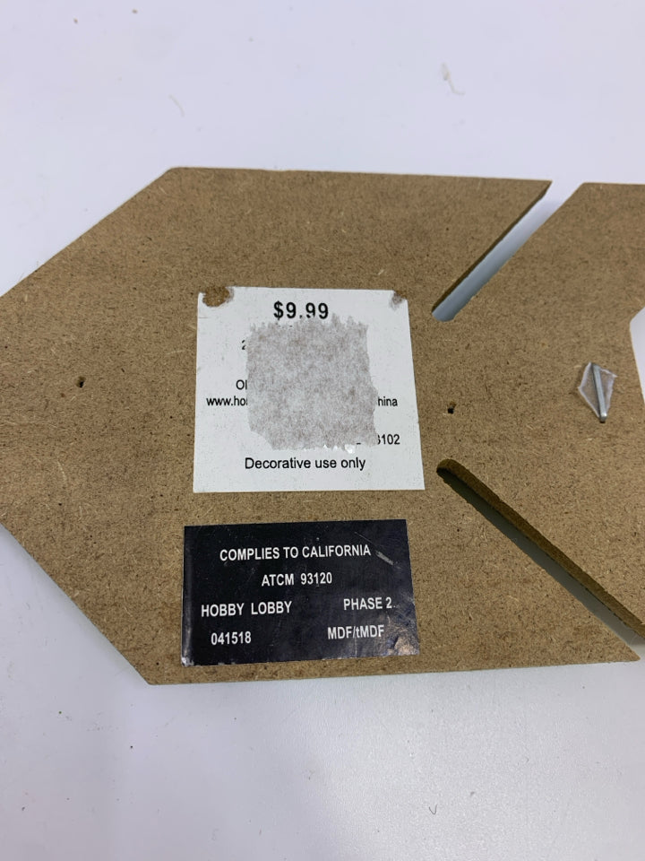 BLUE WOODEN ARROW WALL HANGING.