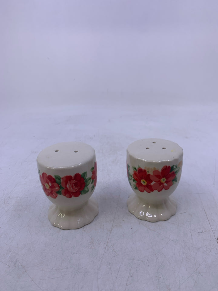 WHITE FOOTED W/ RED FLOWERS.