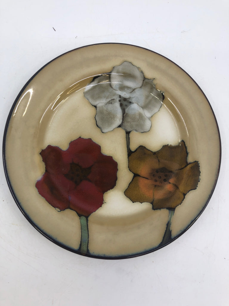 16 PC SCV 4 PAINTED POPPIES PATTERN.