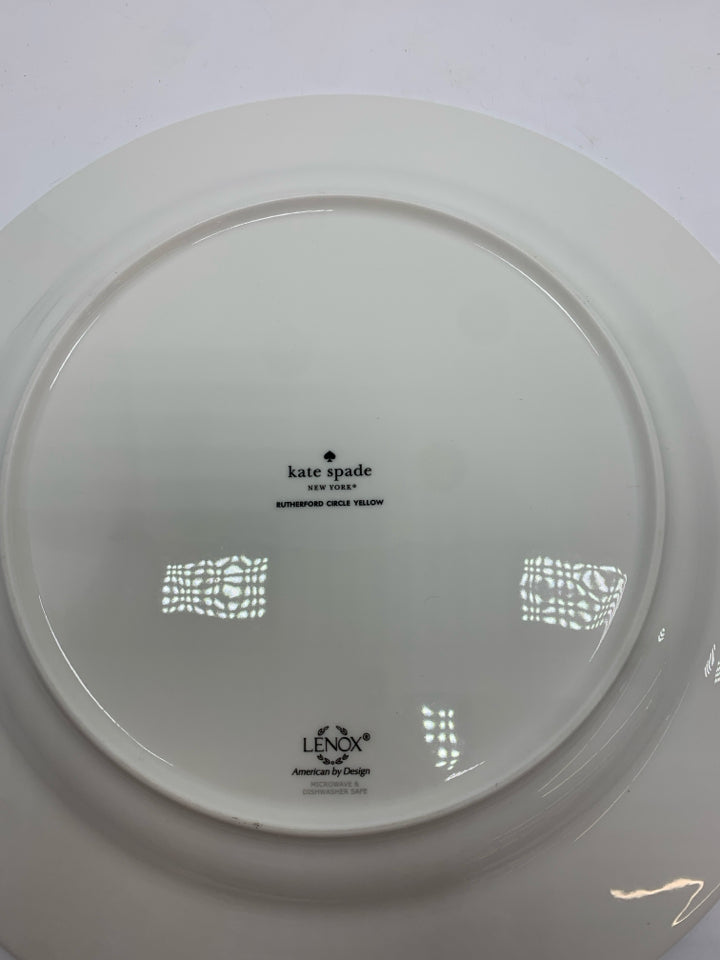 KATE SPADE LENOX RUTHERFORD YELLOW DINNER PLATE.
