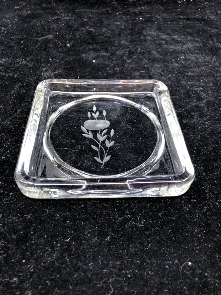 2 VTG FLORAL ETCHED COASTERS.
