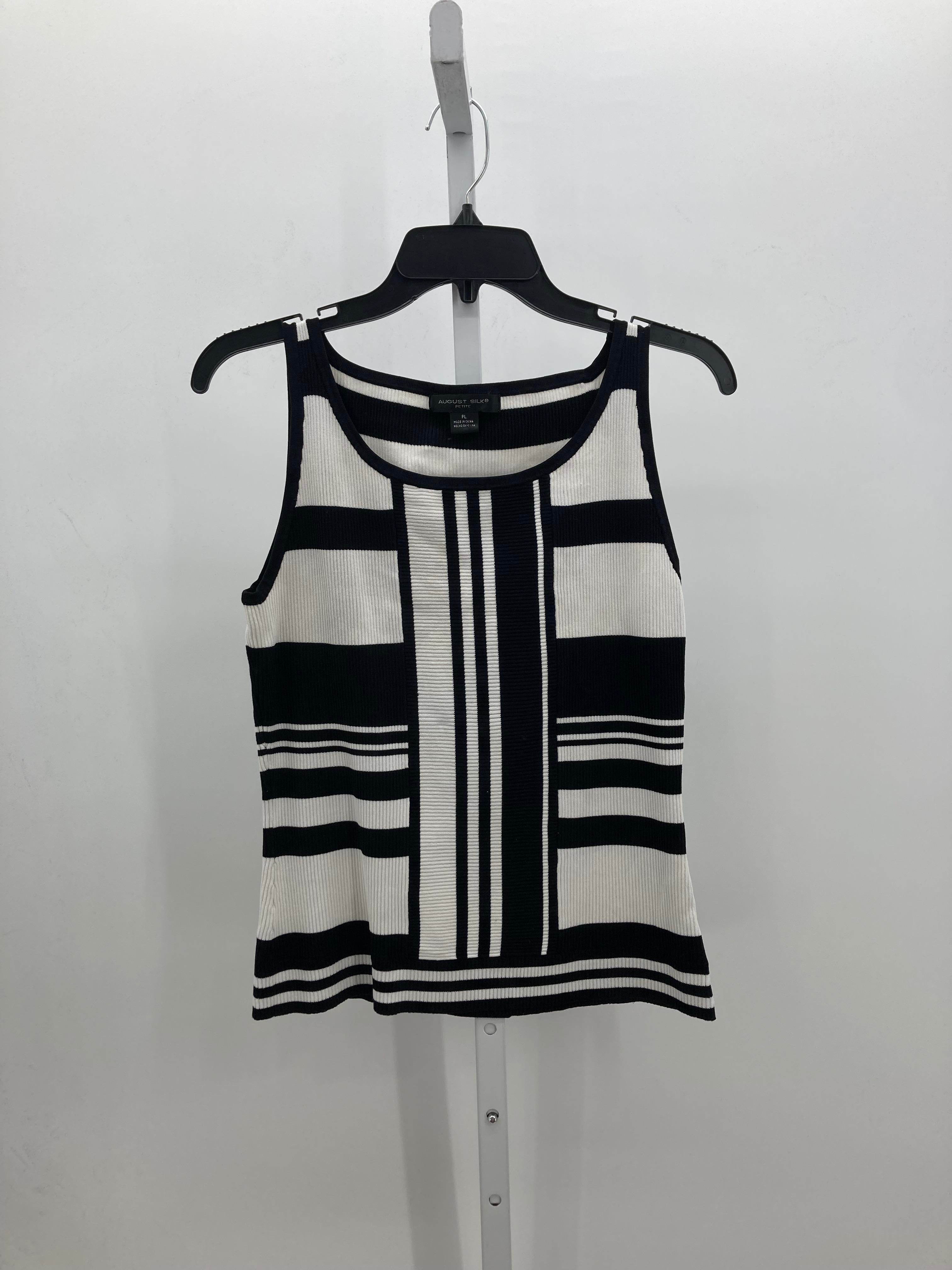 August Silk Size Large Petite Petite Sleeveless Sweater