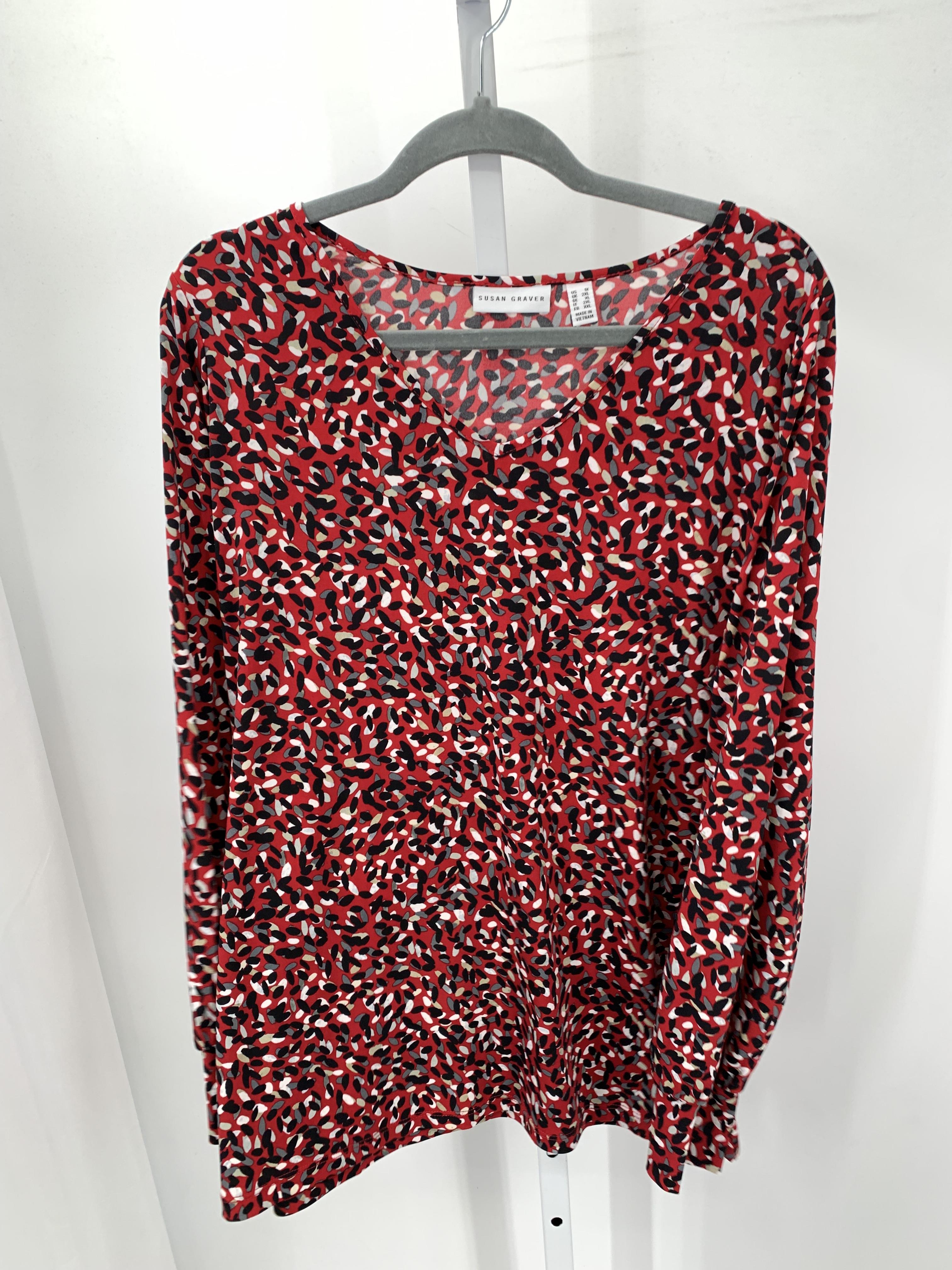 Susan Graver Size 1X Womens Long Sleeve Shirt