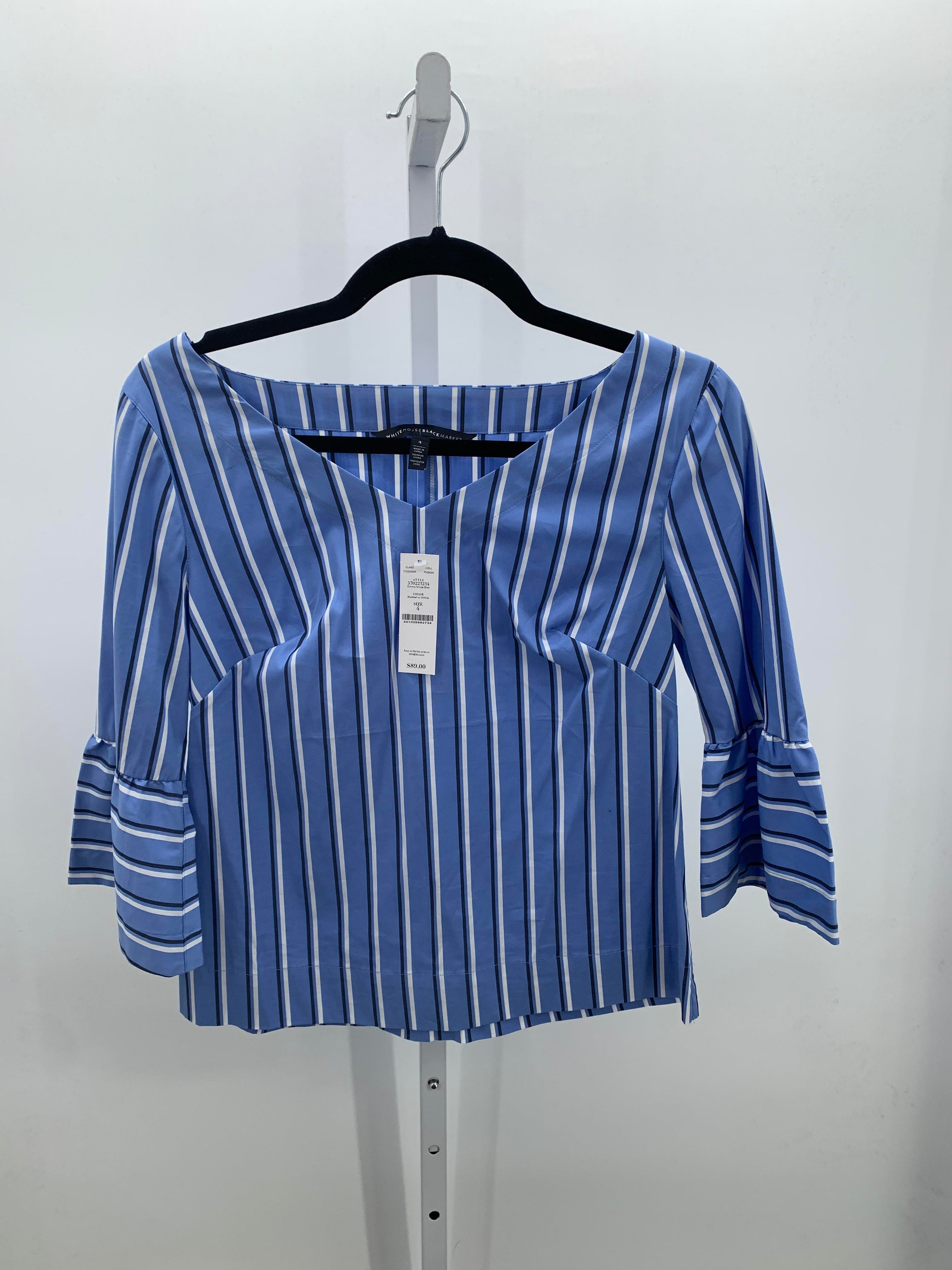 White House Black Size 4 Misses 3/4 Sleeve Shirt