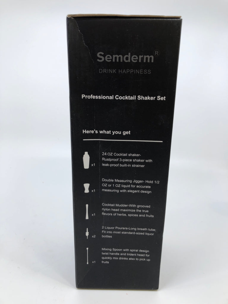 NIB COCKTAIL SHAKER SET.