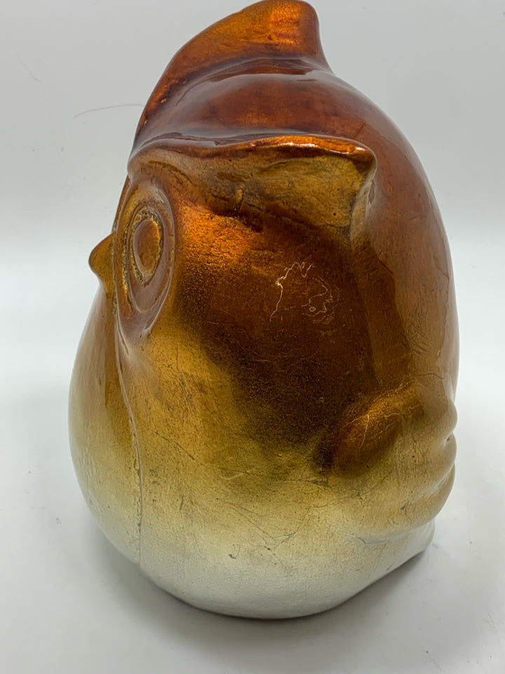SILVER/GOLD OMBRE OWL FIGURE.