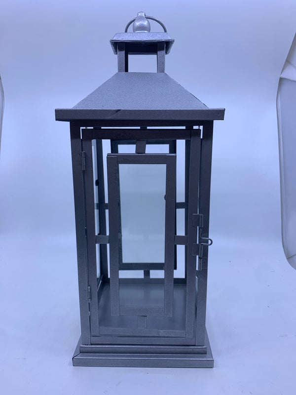 SILVER AND GLASS LANTERN.