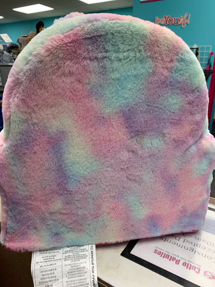 UNICORN PLUSH RAINBOW TIE-DYE CHAIR