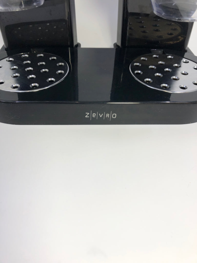 2-CONTAINER BLACK ZEVRO CEREAL DISPENSER.