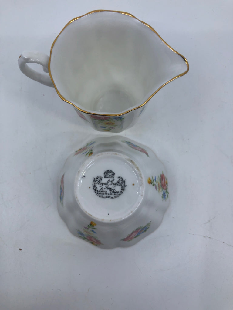 VTG FLORAL SUGAR AND CREAMER.