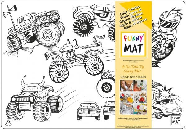 Funny Mat Placemat - Monster Trucks