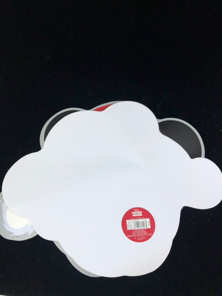 4 PLASTIC/FOAM SANTA MICKEY PLACEMATS.