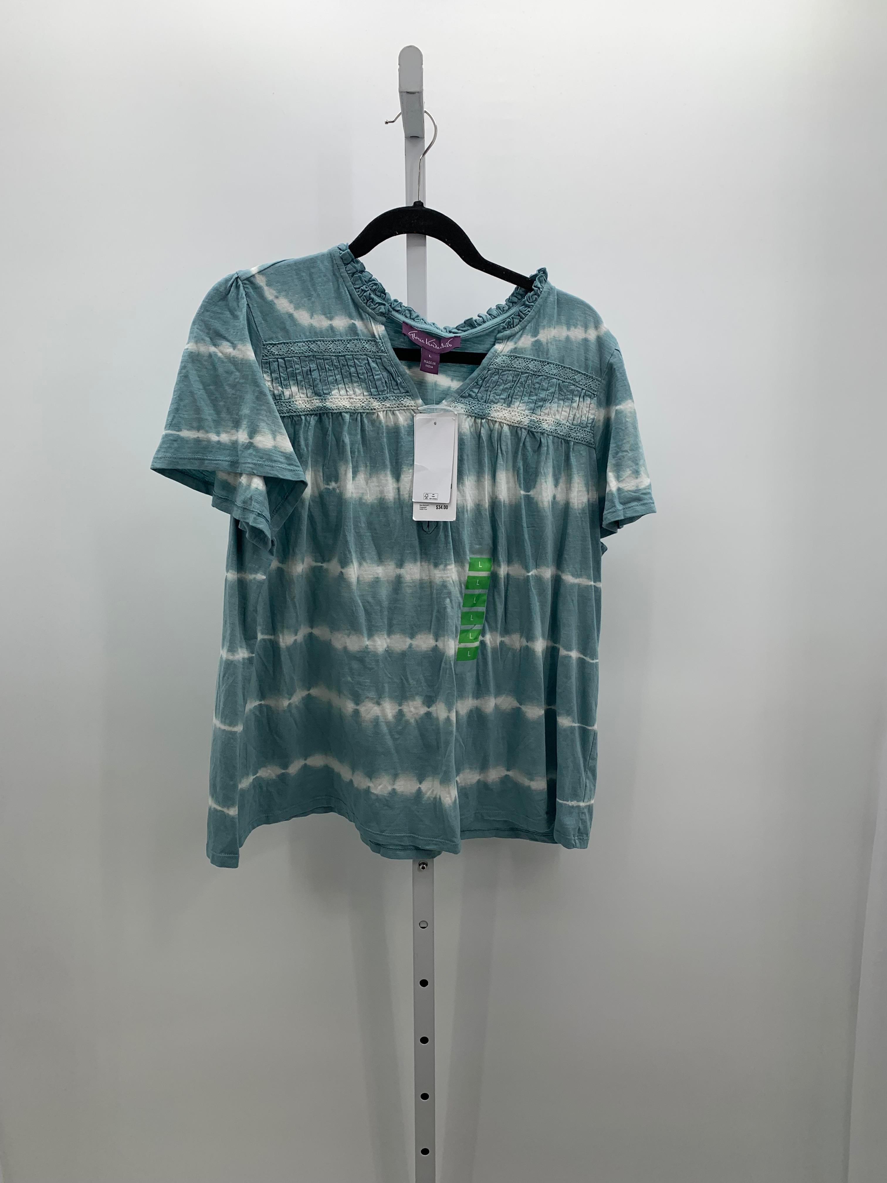 Gloria Vanderbilt Size Large Misses Short Sleeve Shirt