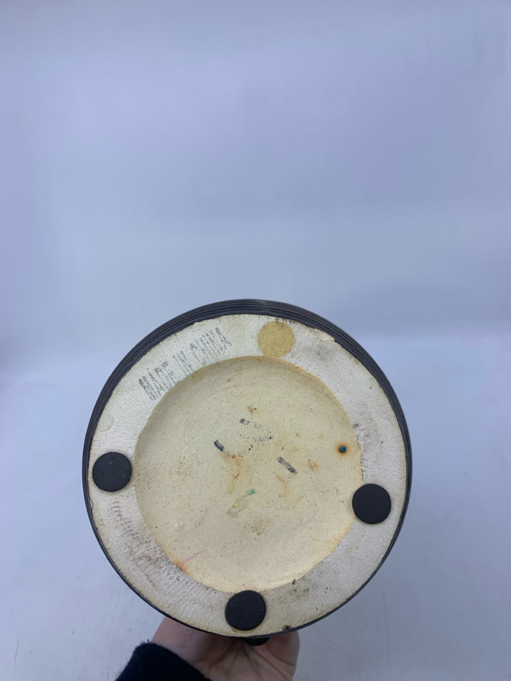 DARK BROWN RIBBED BOTTOM W/ GREEN TOP PITCHER CERAMIC.