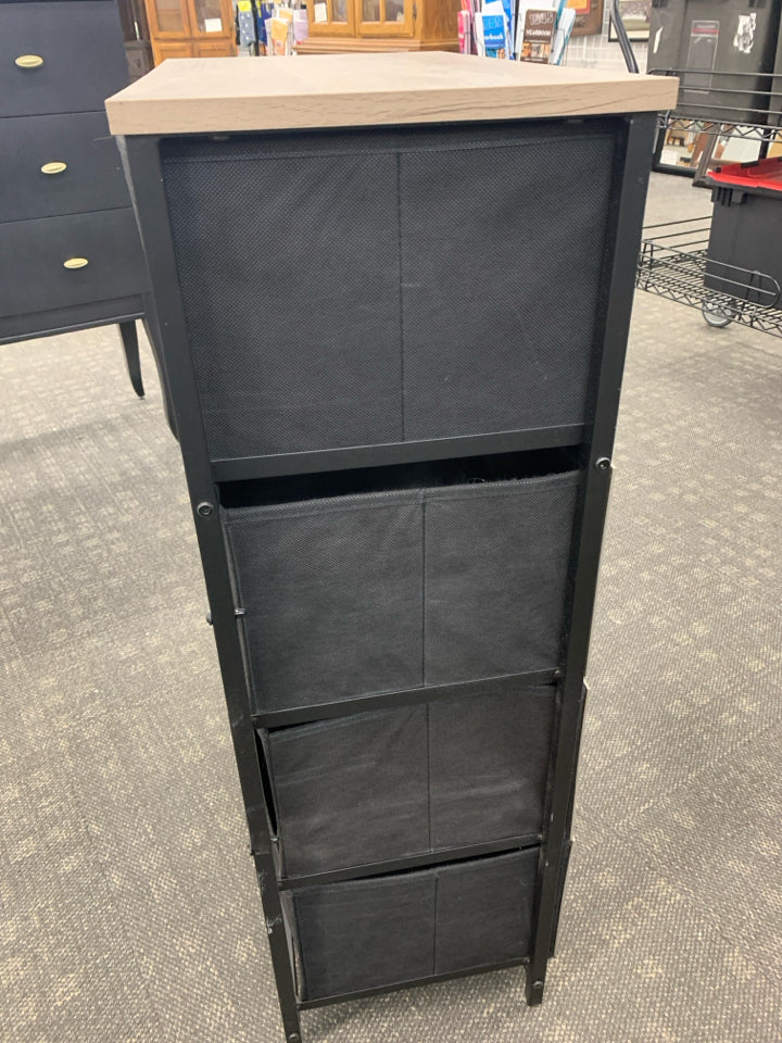 5-DRAWER FABRIC STORAGE UNIT W/RUSTIC WOOD SONGMICS.