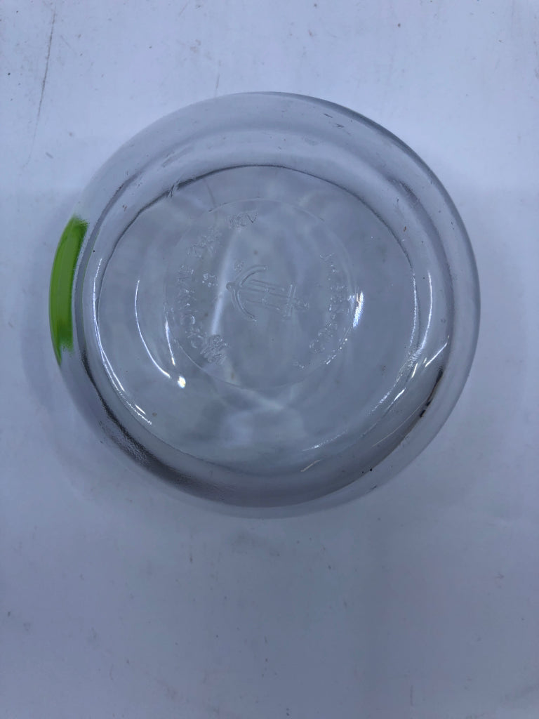 ANCHOR HOCKING BOWL W GREEN LID.
