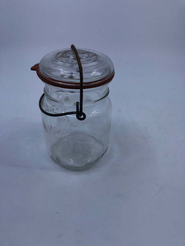 VTG BALL JAR W METAL CLASP.