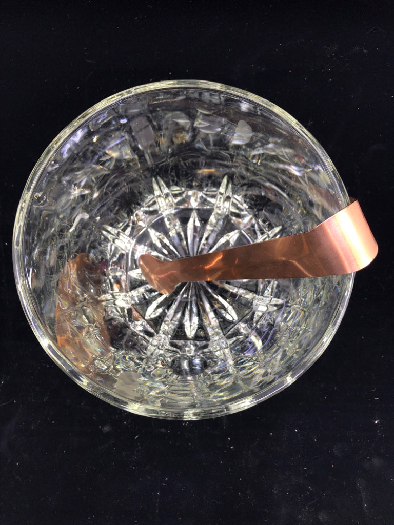 GLASS ICE BUCKET W TONGS PRINCESS HOUSE HERITAGE.
