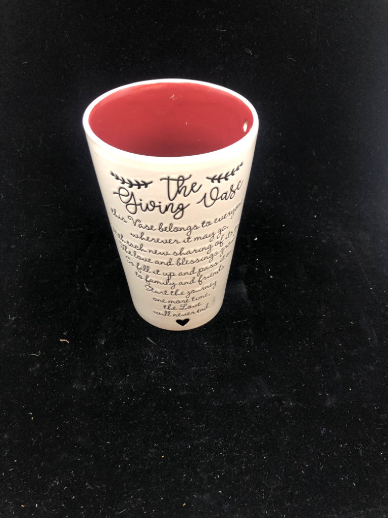 "THE GIVING VASE" GIFT VASE.