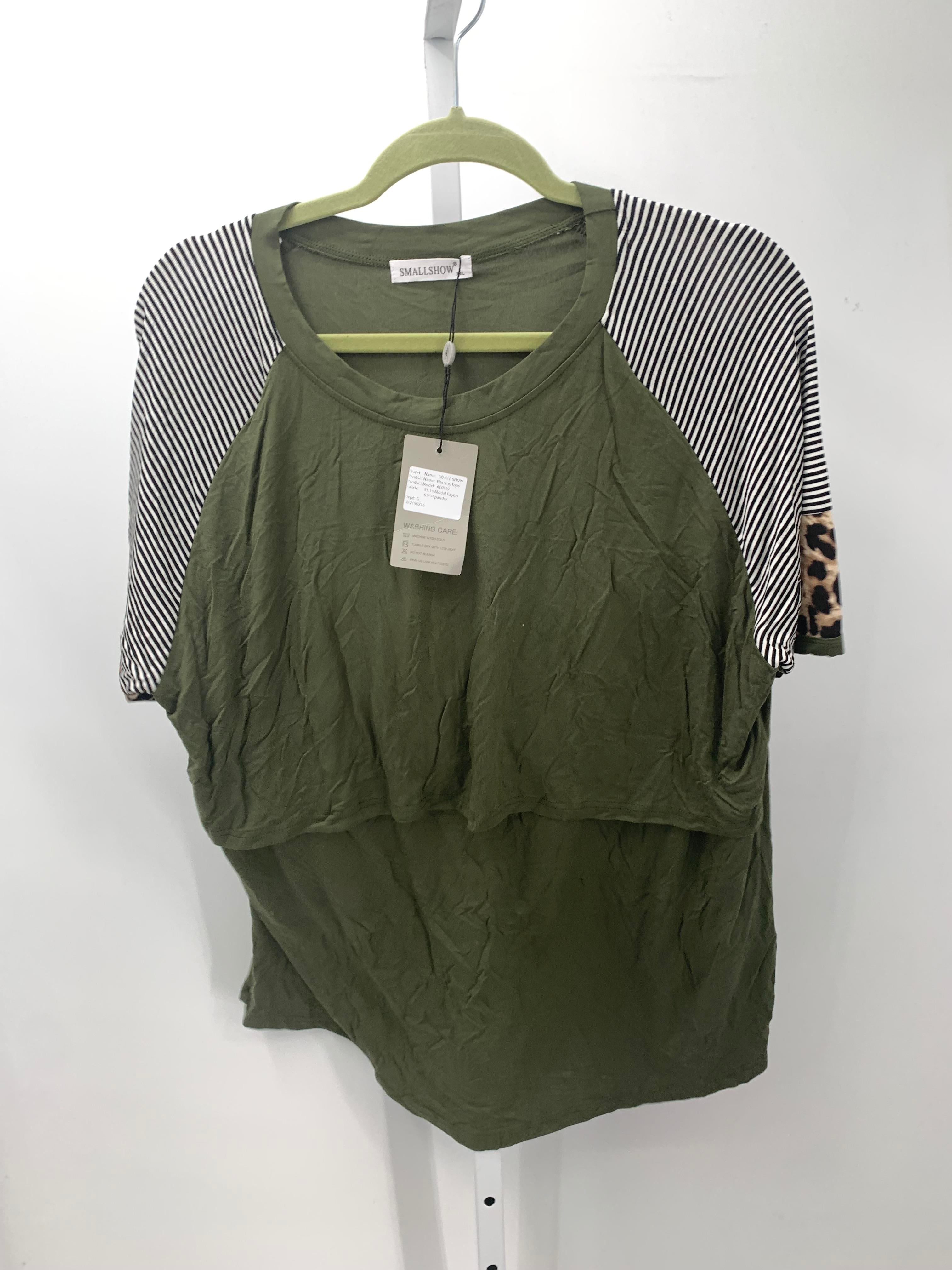 Green Size XXL Maternity Short Sleeve Shirt