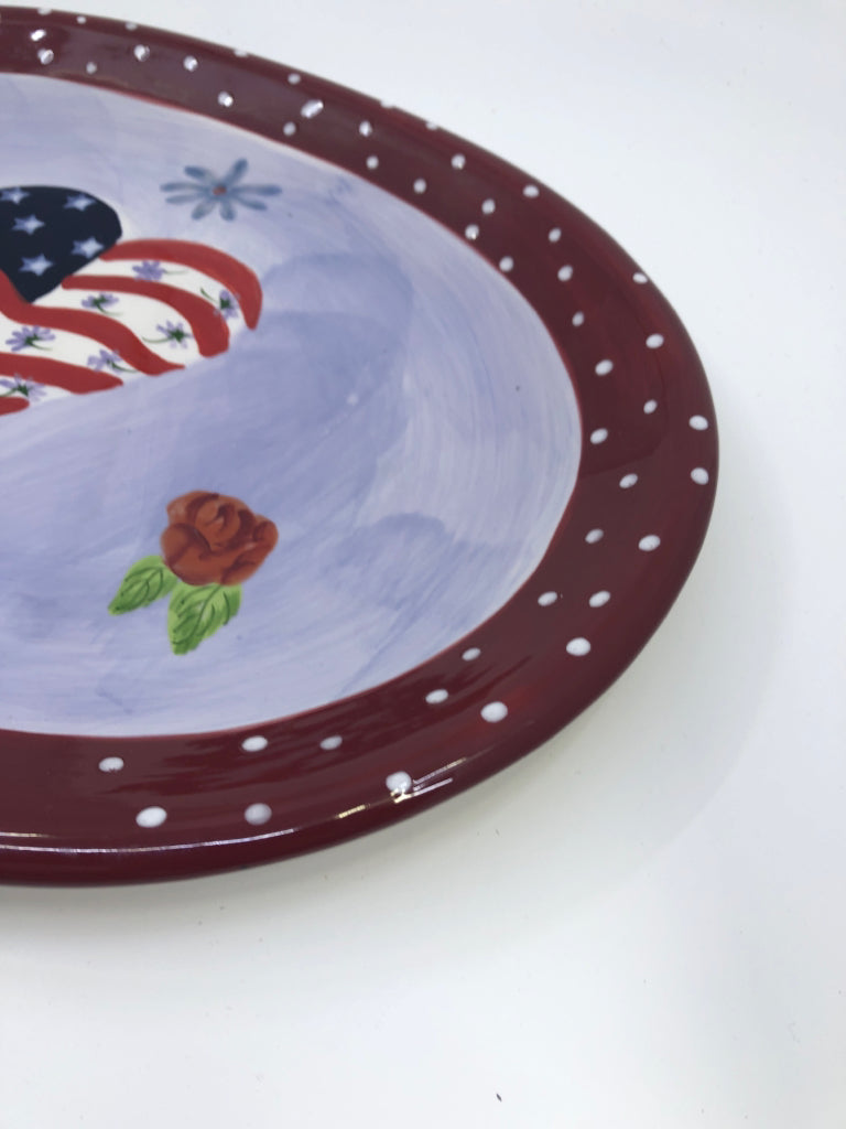 AMERICANA HEART OVAL PLATTER.