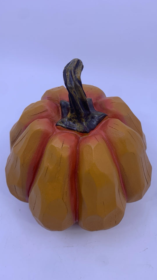CARVED STYLE RESIN PUMPKIN.
