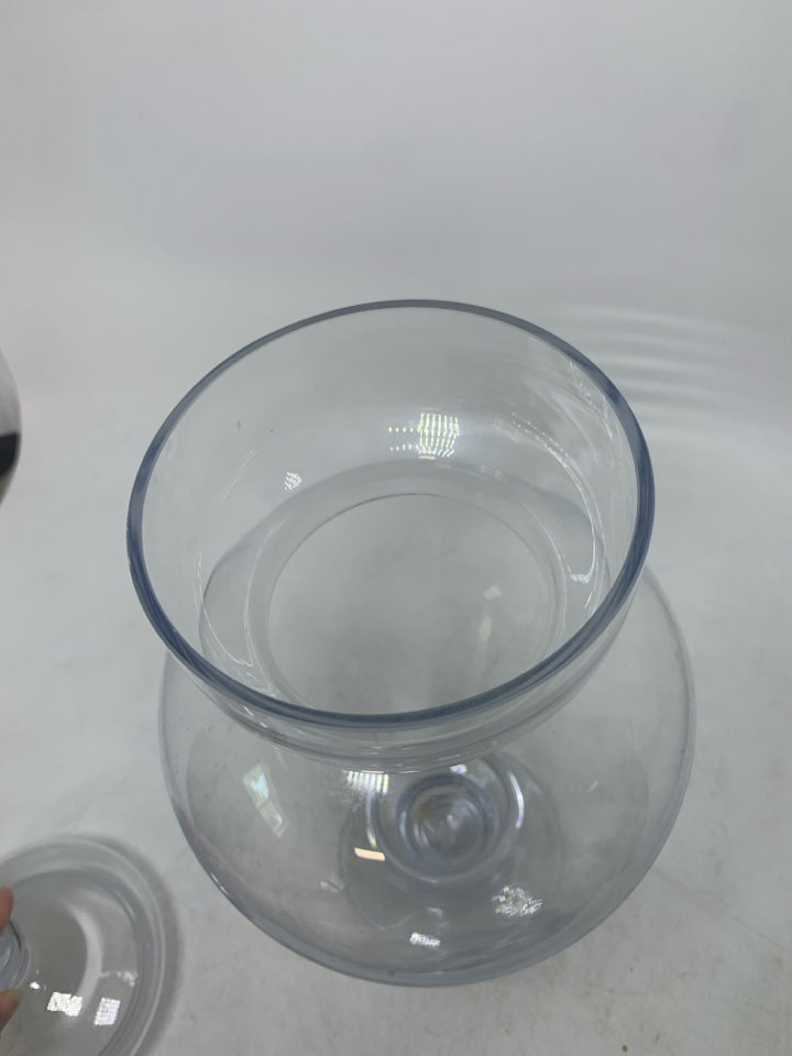 TALL GLASS APOTHECARY JAR.