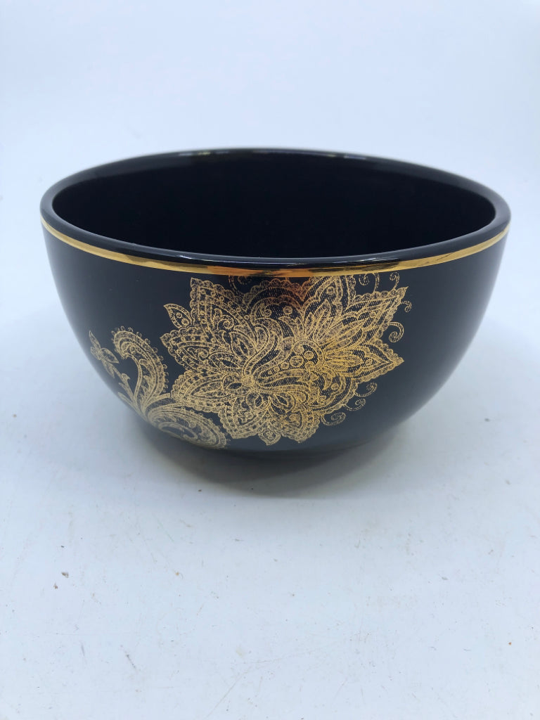 2 GOLD PAISLEY BOWLS