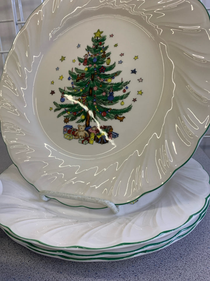 12pc HAPPY HOLIDAYS SVC 4- DINNER PLATES, CUPS, SAUCERS- IN BOX.