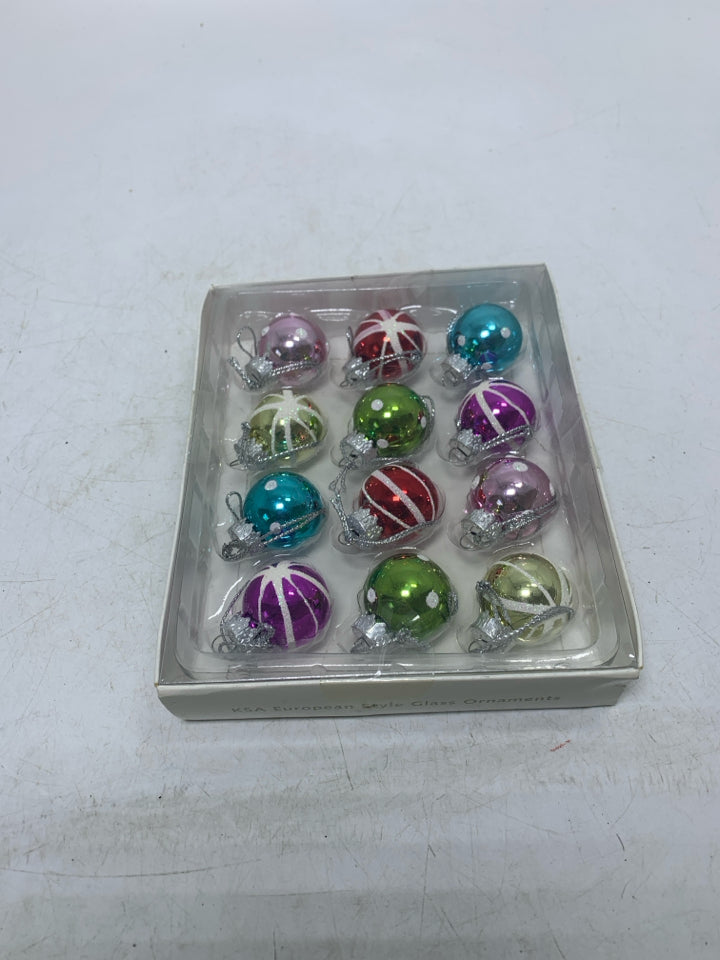 NIB KURT ADLER MINI GLASS ORNAMENTS.