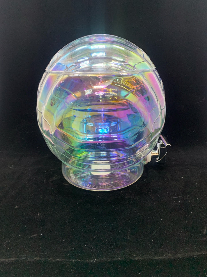 IRIDESCENT PLASTIC SEASHELL DRINK DISPENSER.