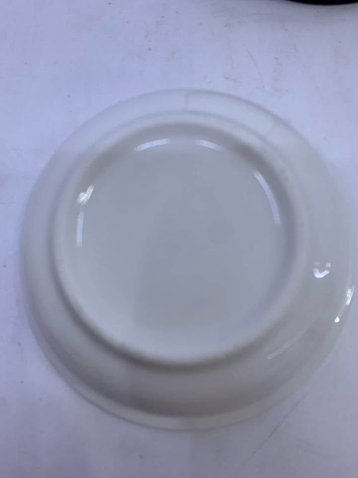 2 PC BLACK METAL WHITE BOWL SPOON REST.