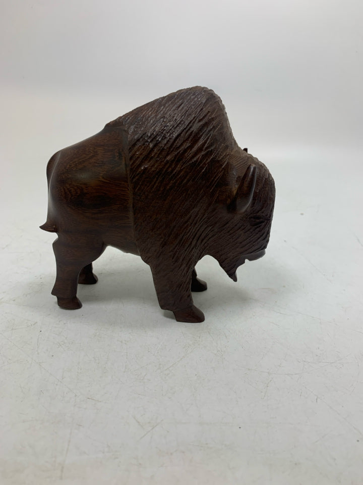 WOOD CARVED BISON.